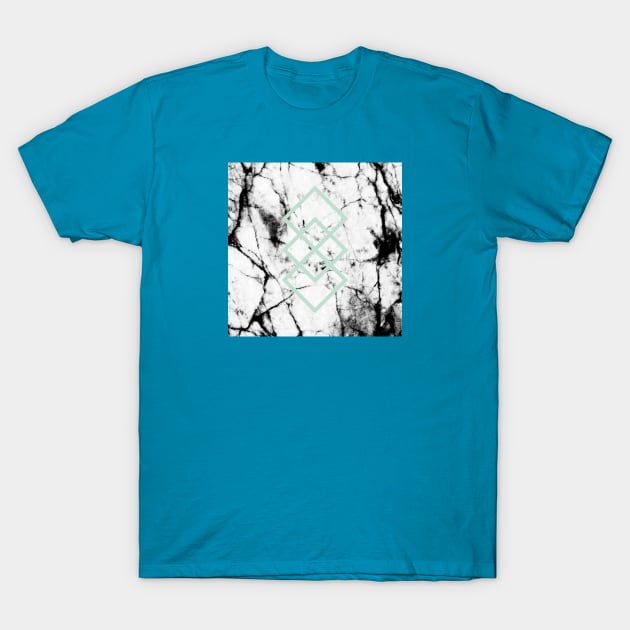 Marble Mint Squares T-Shirt by fivemmPaper